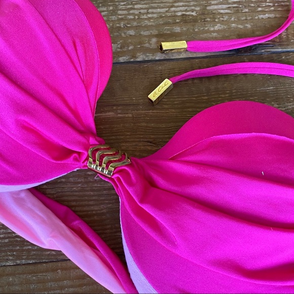 A. Che’ Deep Pink Tie Back Bikini Top - Picture 2 of 8